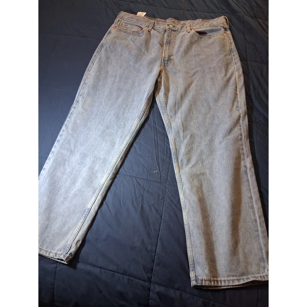 Levis 550 Relaxed Fit Light Wash Denim Jeans Mens 40x30 Blue 00550-4891